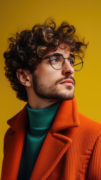 Western man with short curly hair wearing glasses