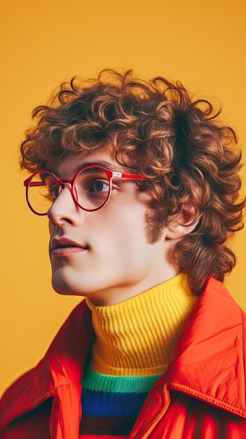 Western man with short curly hair wearing glasses