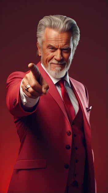 Western old man in suit pointing hand we want you