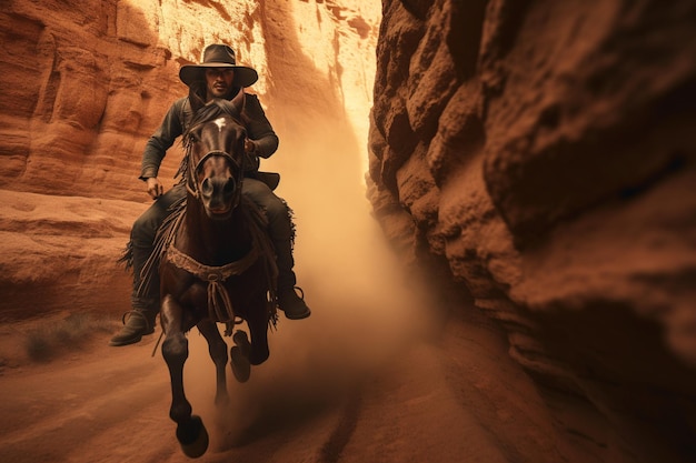 A Western outlaw a bandana covering his face ridin 00016 00