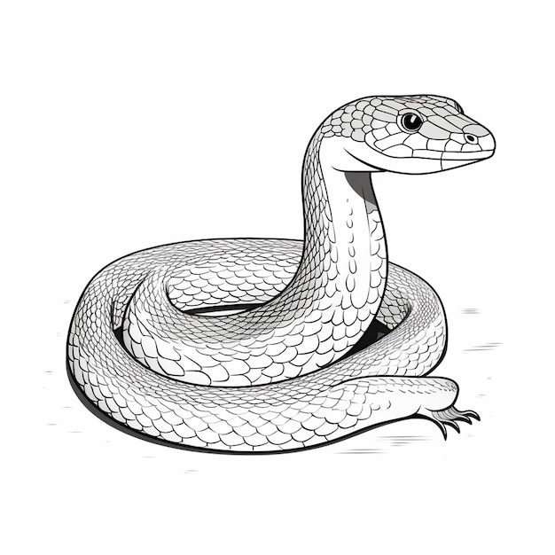 Photo western rat snake adorable charm cute coloring book kawaii line art