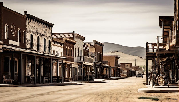 Photo western town with saloons illustration