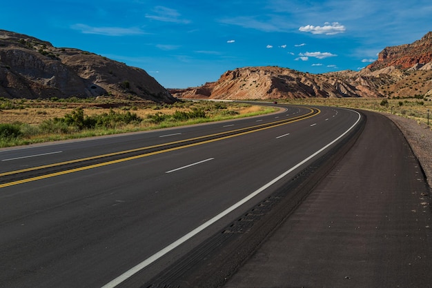 Western utah countryside highway during hot summer day