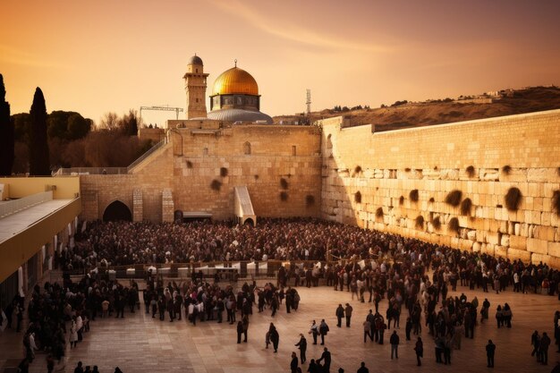 Photo the western wall in jerusalem