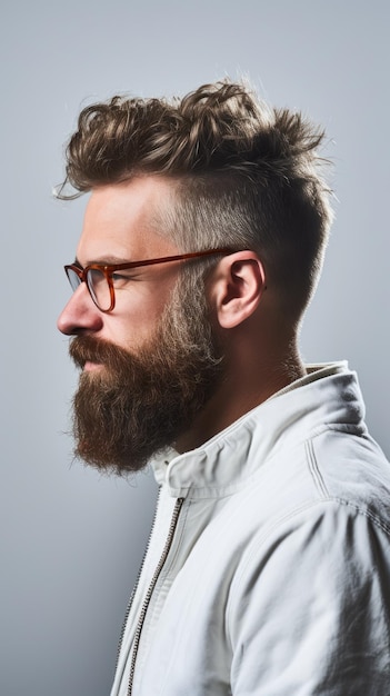 Westerse man met borstelige baard en bril