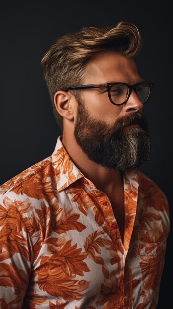 Westerse man met borstelige baard en bril