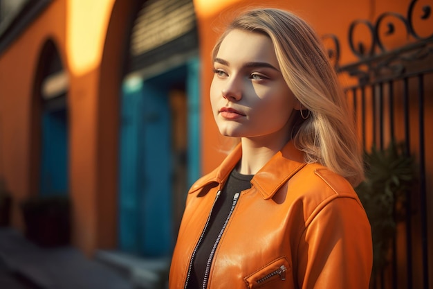 Westerse vrouw Portret schoonheid natuur Genereer Ai