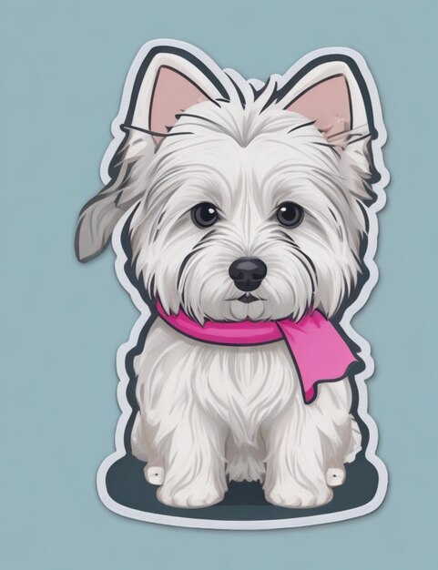 Foto grafica piatta adesivo westie girly in formato svg