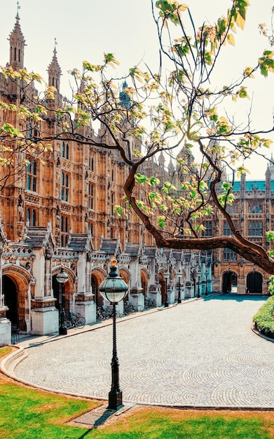 Palazzo di westminster nella città vecchia di londra nel regno unito. città capitale del regno unito. inghilterra in primavera. paesaggio urbano di giorno.