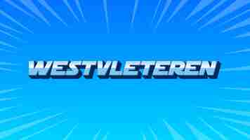 Photo westvleteren 3d blue text