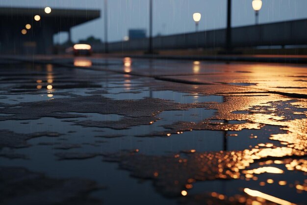 Photo wet asphalt