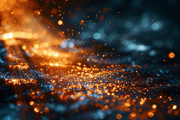a wet background with a flash of orange light