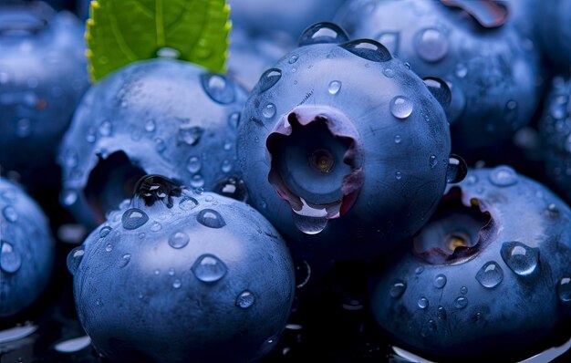 Wet blueberry fruit