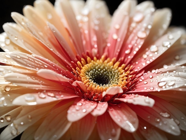 A Wet CloseUp of a Fresh and Beautiful Gerbera Daisy