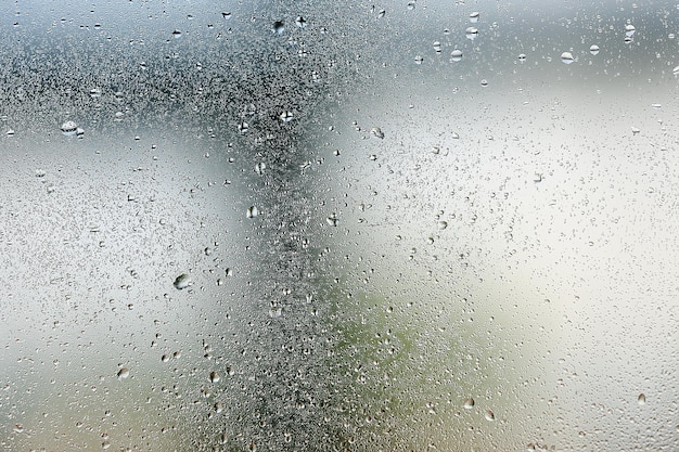 мокрый стеклянный фон конденсат / абстрактный дождь, текстура капель на прозрачном стекле