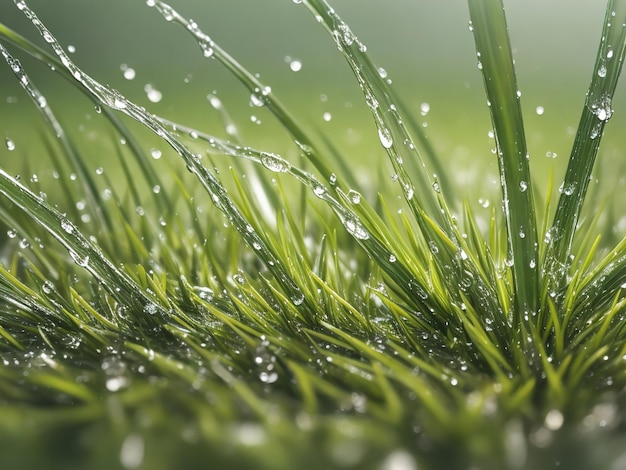 Photo wet grass in rain