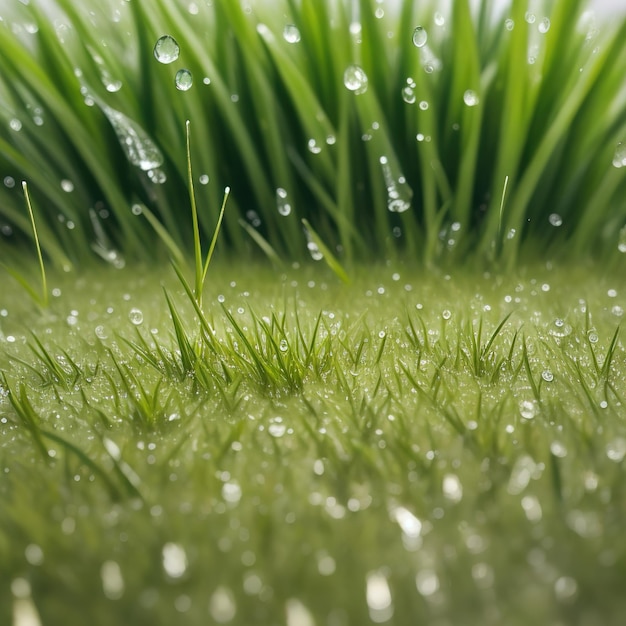 Photo wet grass in rain