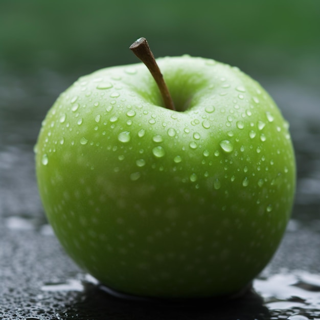 Wet Green apple