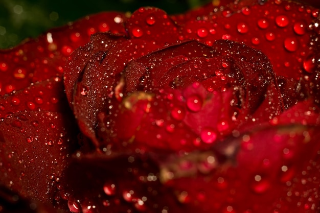 Wet Red Rose Macro