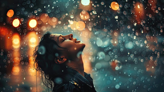 Wet singing in the rain