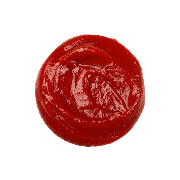 Wet stain of red tomato ketchup isolated