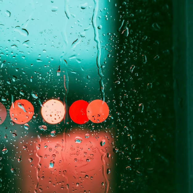 Wet window water drops background