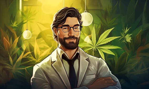 Wetenschap man cannabis voor onderzoek biologie