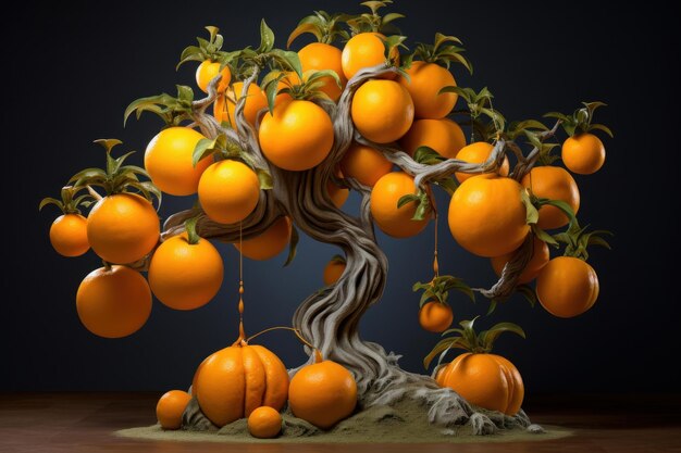 Wetenschappelijk beeldhouwwerk sinaasappels genereren AI