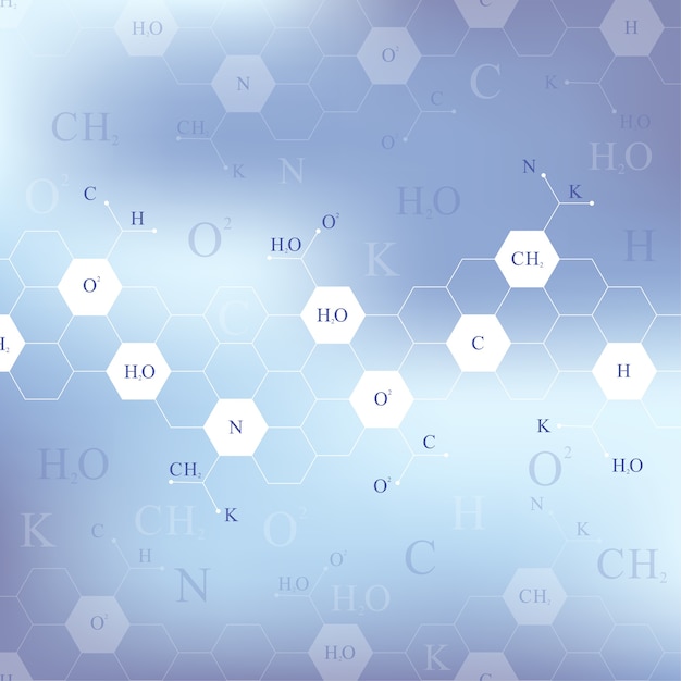 Wetenschappelijk zeshoekig chemiepatroon. Structuurmolecuul Dna-onderzoek als concept. Wetenschap en technologie achtergrond communicatie. Medische wetenschappelijke achtergrond voor uw ontwerp, illustratie.