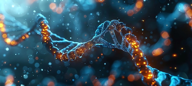 Wetenschappelijke achtergrond van het DNA-gen Een boeiend beeld voor biotechnologie en medisch ontwerp