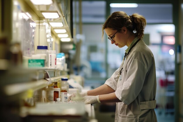 Foto wetenschappelijke ontdekking analyse van de wetenschap van de biotechnologie in het chemisch laboratorium