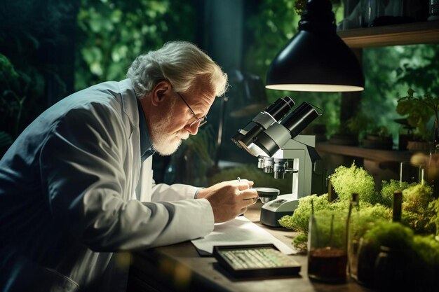 wetenschapper maakt analyse van de plant