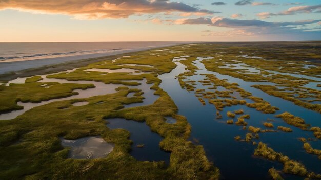 Wetlands from above along the atlantic coast