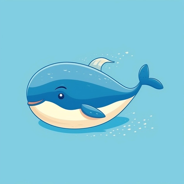 Whale flat vector