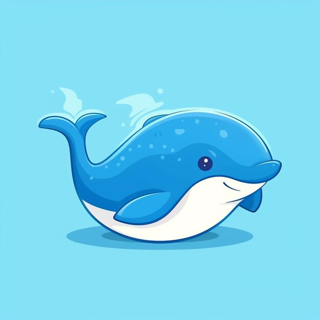 Whale flat vector