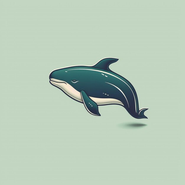 Whale flat vector