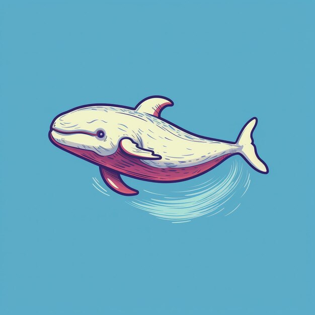 Whale flat vector