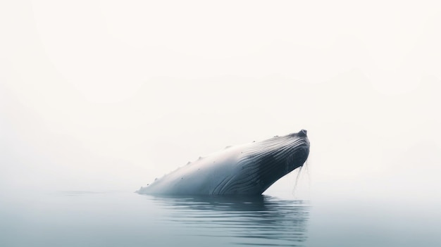 Photo a whale in the fog by person