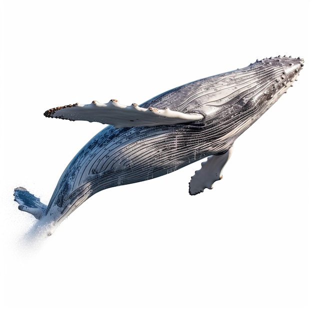 A whale is flying in the air with the words " ocean " on the bottom.