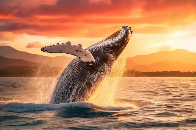 a whale jumping out of the water