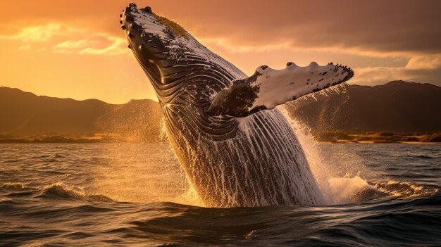 a whale jumping out of the water