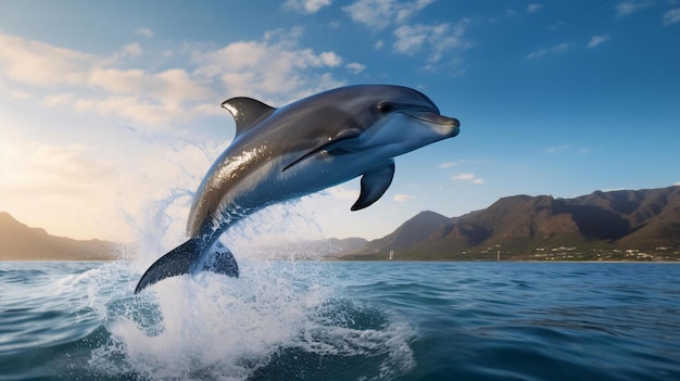 Photo a whale jumping out of the water