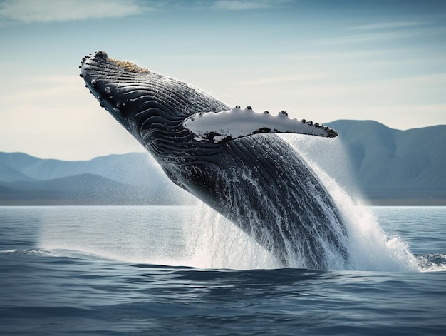 バンクーバーでクジラが水から飛び出す