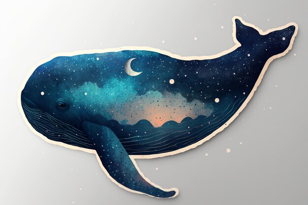 Photo whale in the night sky
