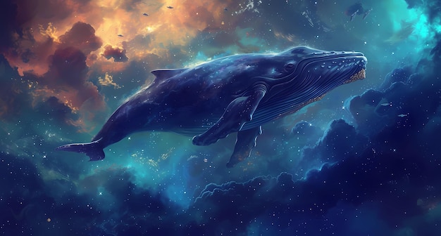 whale painting in the sky