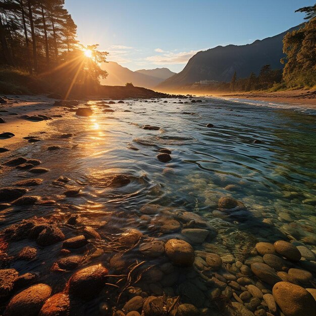 Пляжная пейзажная фотография Whale Song Waters