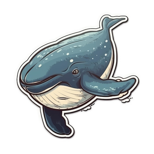 Whale sticker isolated ai generated