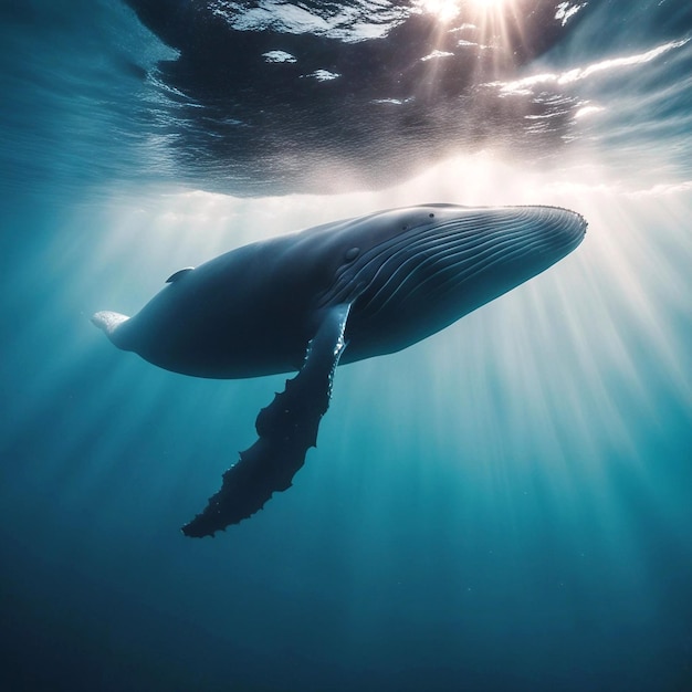 whale swimming through an ocean