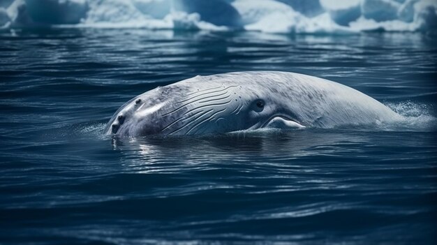 Whale swims in the oceangenerative ai