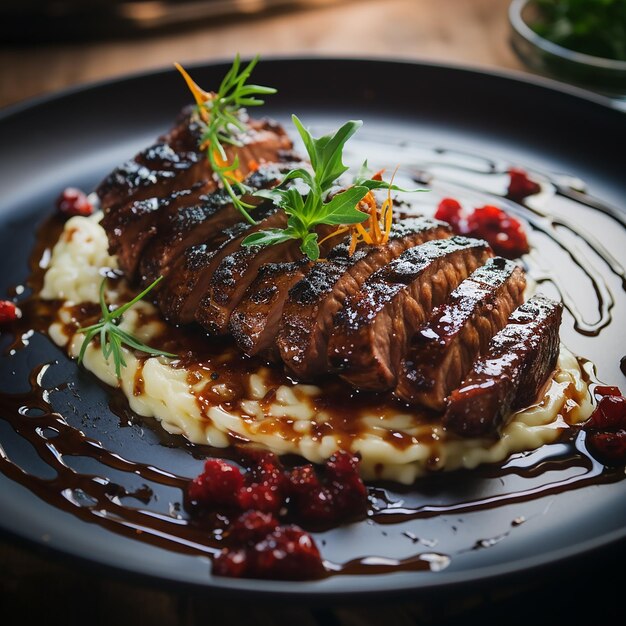 Photo whaleshark steak at a gourmet